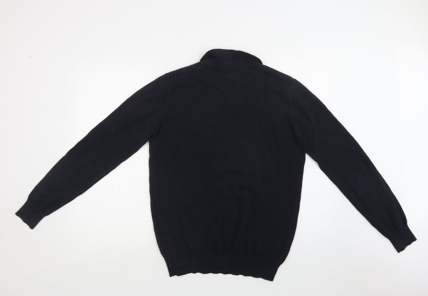 Soviet Mens Blue Collared  Cotton Pullover Jumper Size M