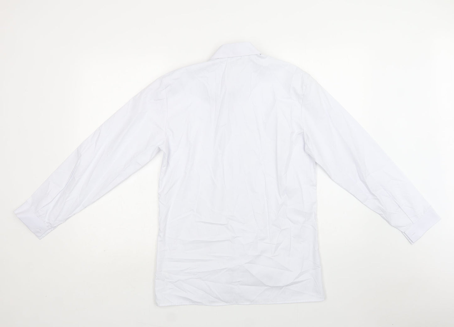 Romario Womens White  Polyester Basic Button-Up Size 14 Collared