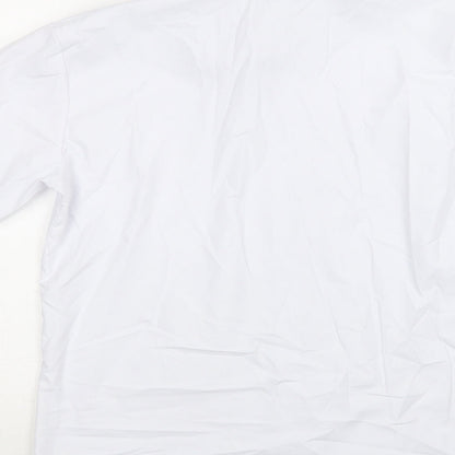 Romario Womens White  Polyester Basic Button-Up Size 14 Collared