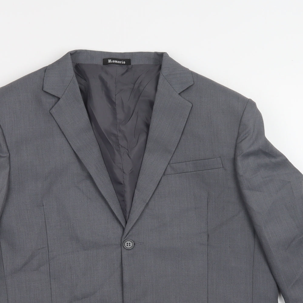 Romario Womens Grey   Jacket Blazer Size 14  Button