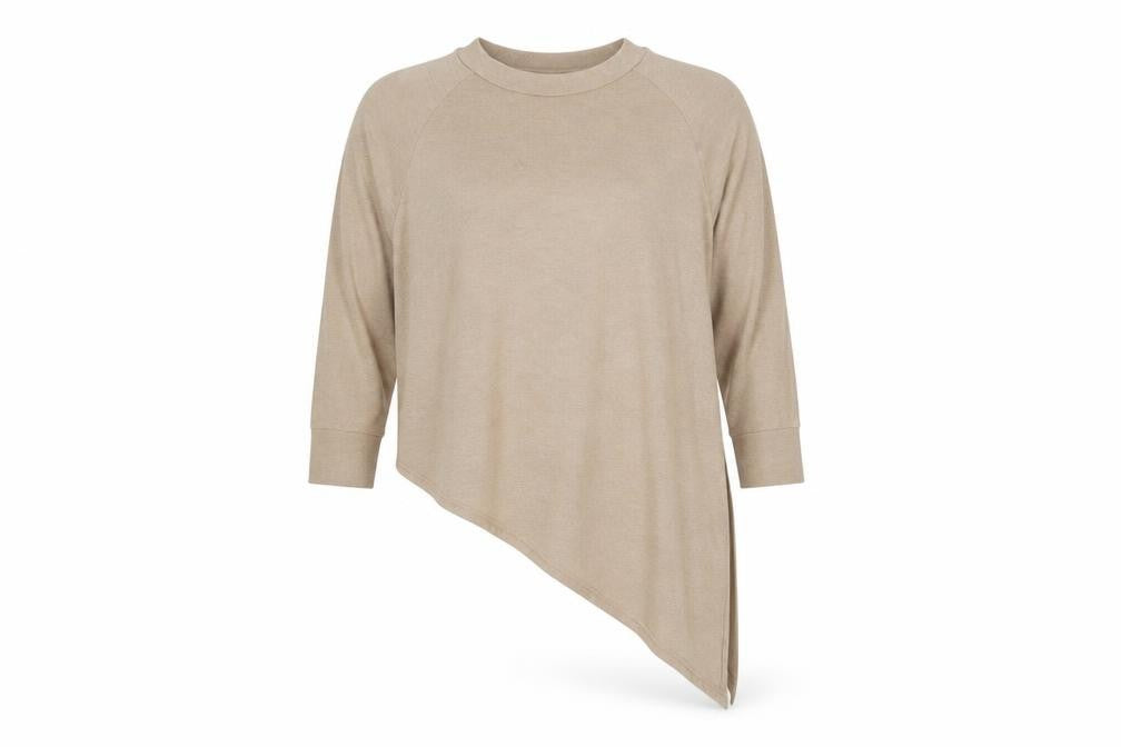 River Island Womens Beige Crew Neck  Polyester Tunic Jumper Size 6