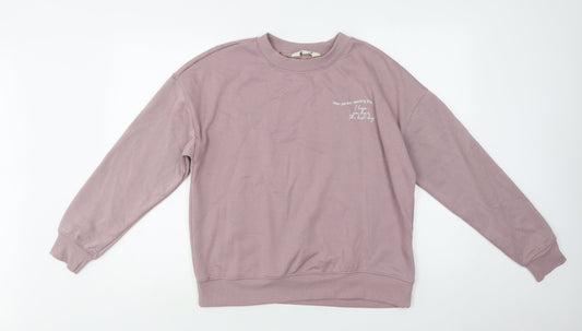 Primark Womens Purple  Cotton Pullover Sweatshirt Size S