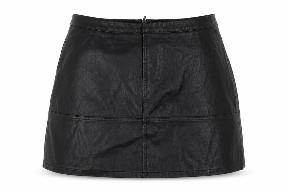 New Look Womens Black  Polyurethane Mini Skirt Size 10   Zip