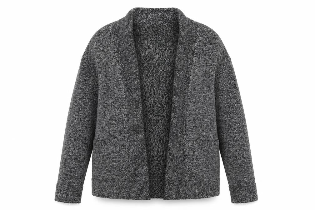 Plum Tree Womens Grey V-Neck  Acrylic Cardigan Jumper Size L