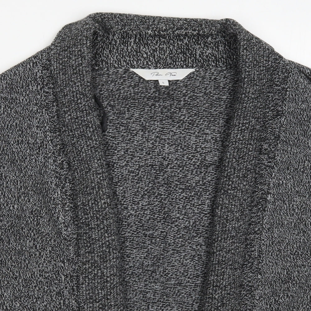 Plum Tree Womens Grey V-Neck  Acrylic Cardigan Jumper Size L