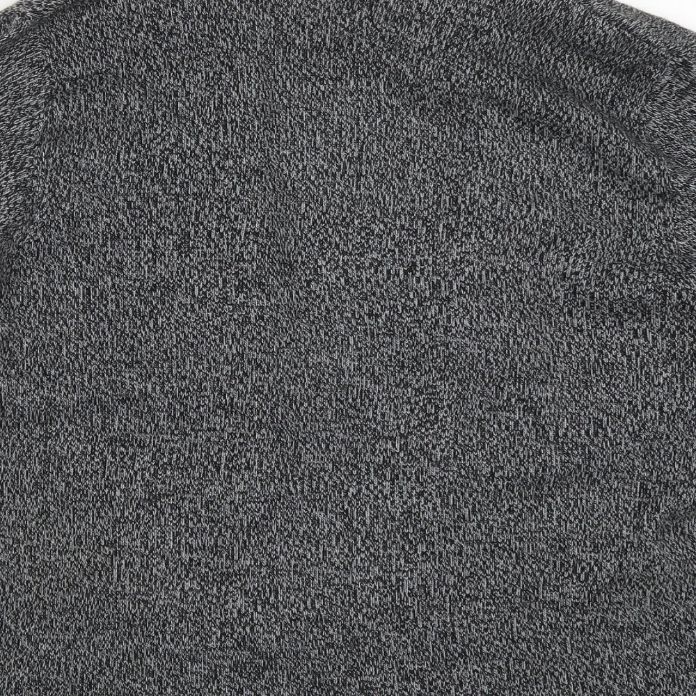 Plum Tree Womens Grey V-Neck  Acrylic Cardigan Jumper Size L