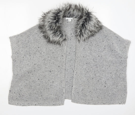 Primark Girls Grey V-Neck  Acrylic Cardigan Jumper Size 10-11 Years