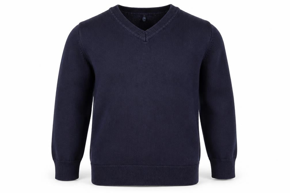 George Boys Blue V-Neck  Cotton Pullover Jumper Size 4-5 Years  Pullover