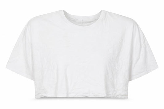 ASOS Womens White  Cotton Cropped T-Shirt Size 30 Round Neck