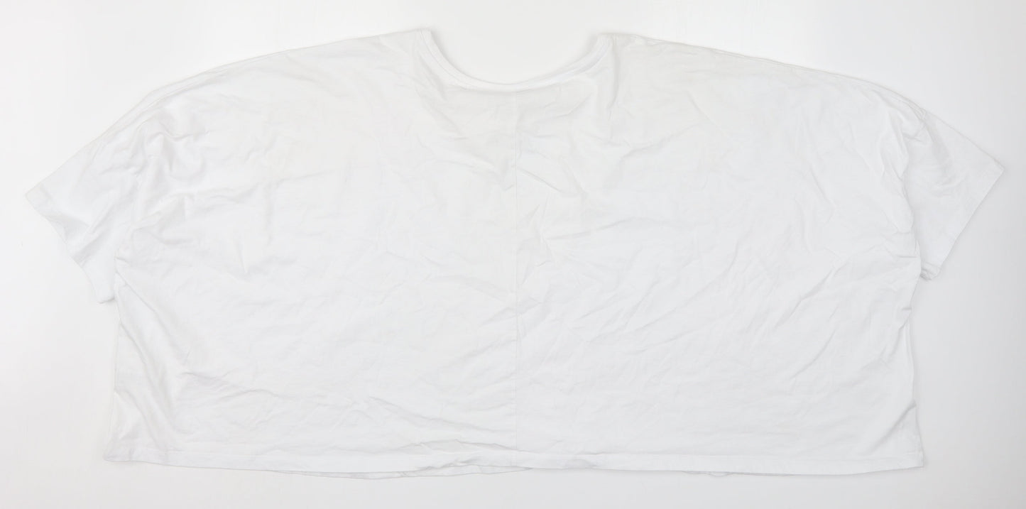 ASOS Womens White  Cotton Cropped T-Shirt Size 30 Round Neck