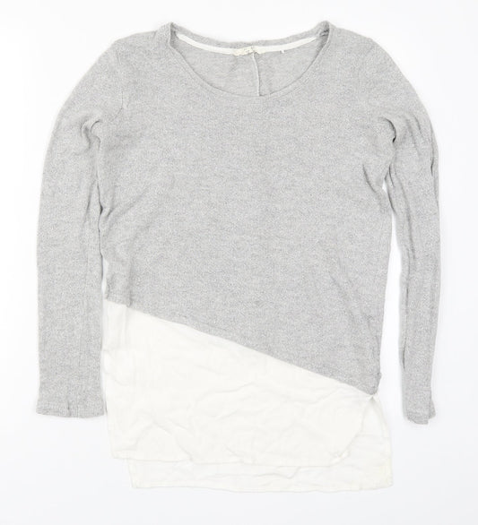 Nex Womens Silver Round Neck  Viscose Pullover Jumper Size 8