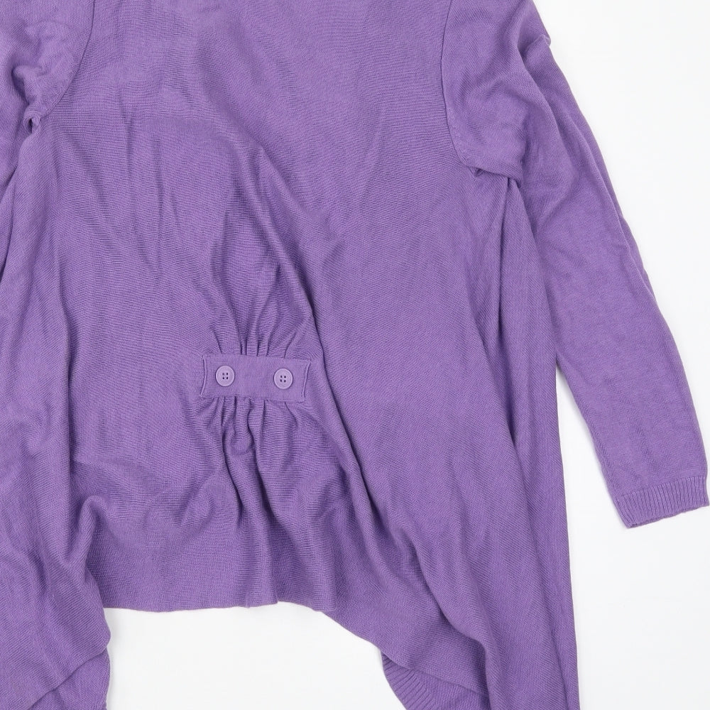 Bonmarché Womens Purple V-Neck  Viscose Cardigan Jumper Size S
