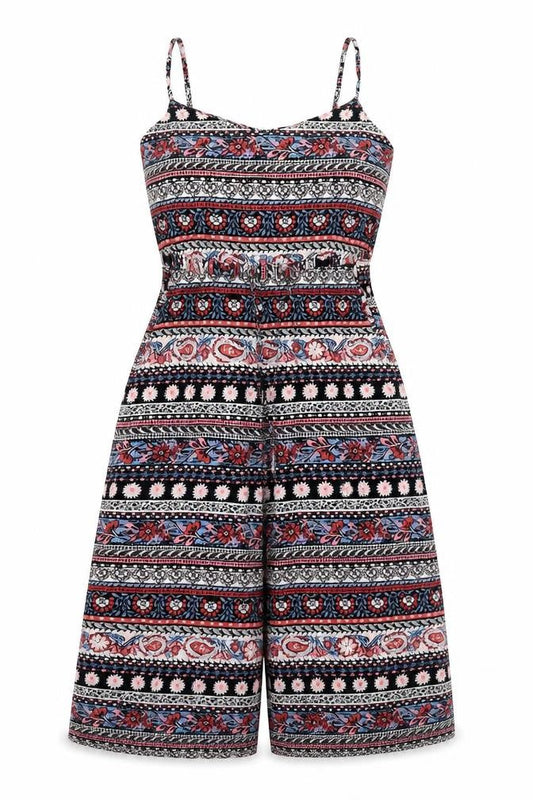 New Look Womens Multicoloured Geometric Viscose Jumpsuit One-Piece Size 4 L13 in Zip