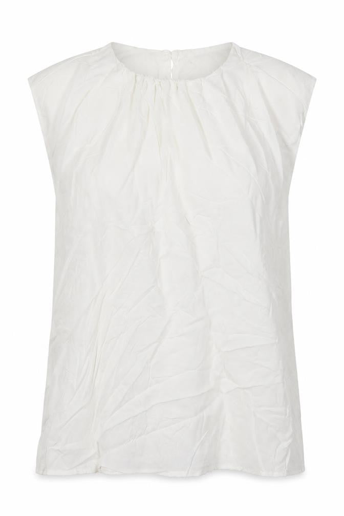AX Paris Womens White  Polyester Basic Tank Size 8 Round Neck