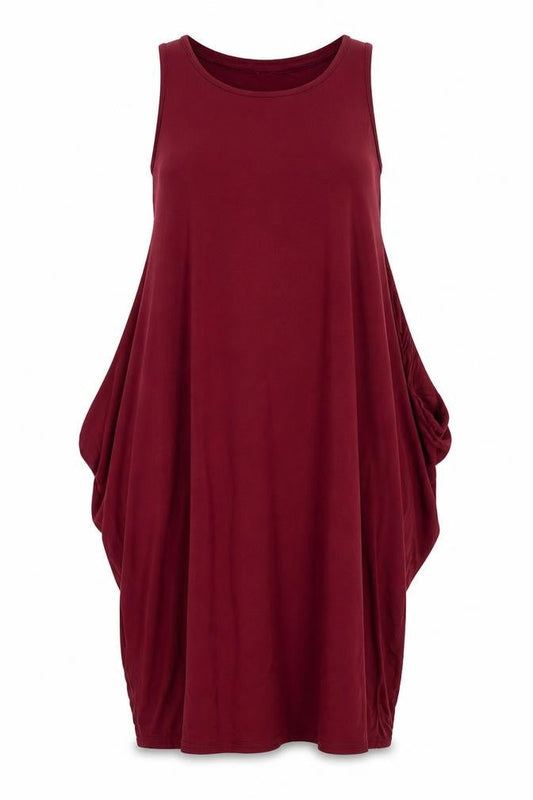 Boohoo Womens Red  Viscose Tank Dress  Size M  Round Neck Pullover