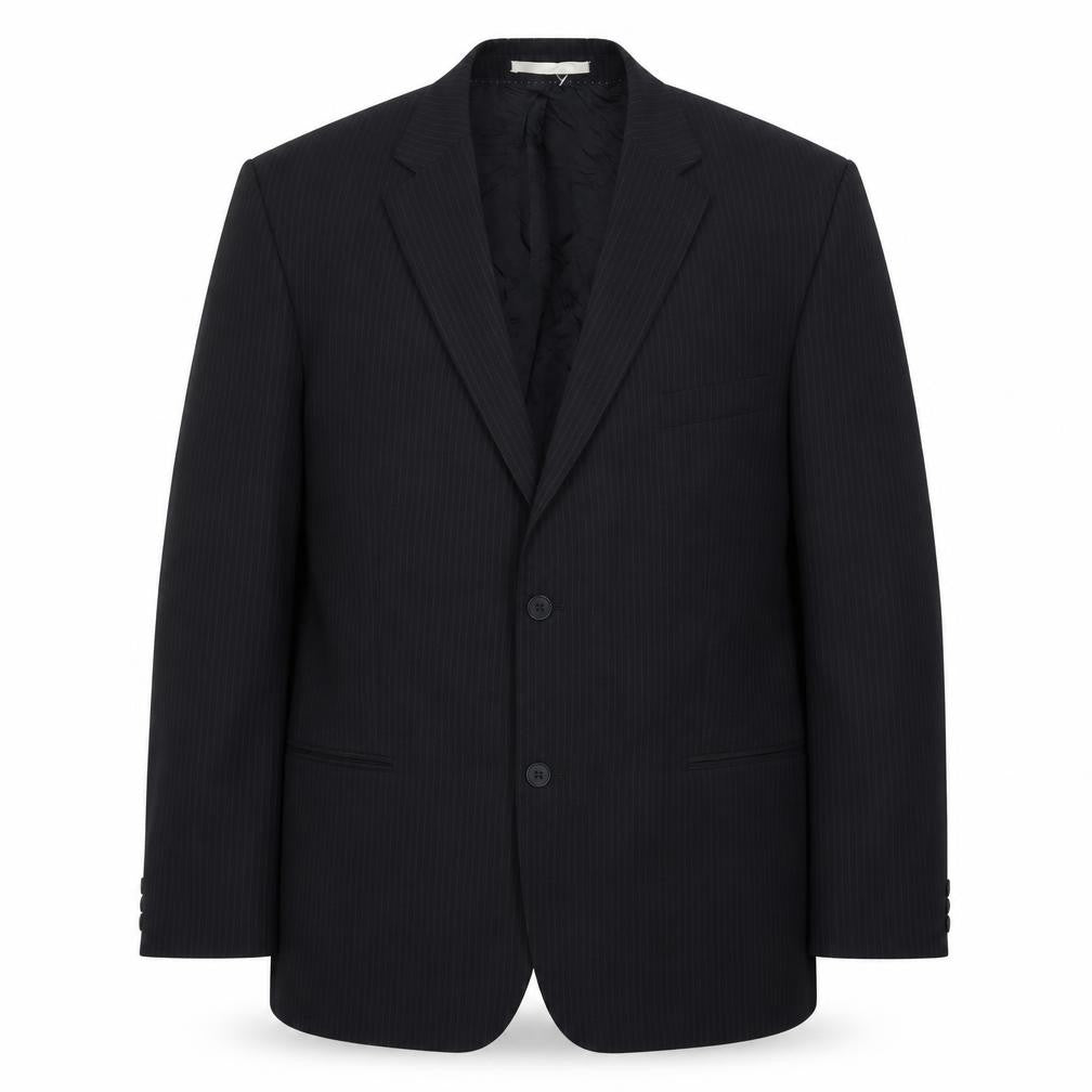 Burton Mens Blue Striped Wool Jacket Suit Jacket Size 46