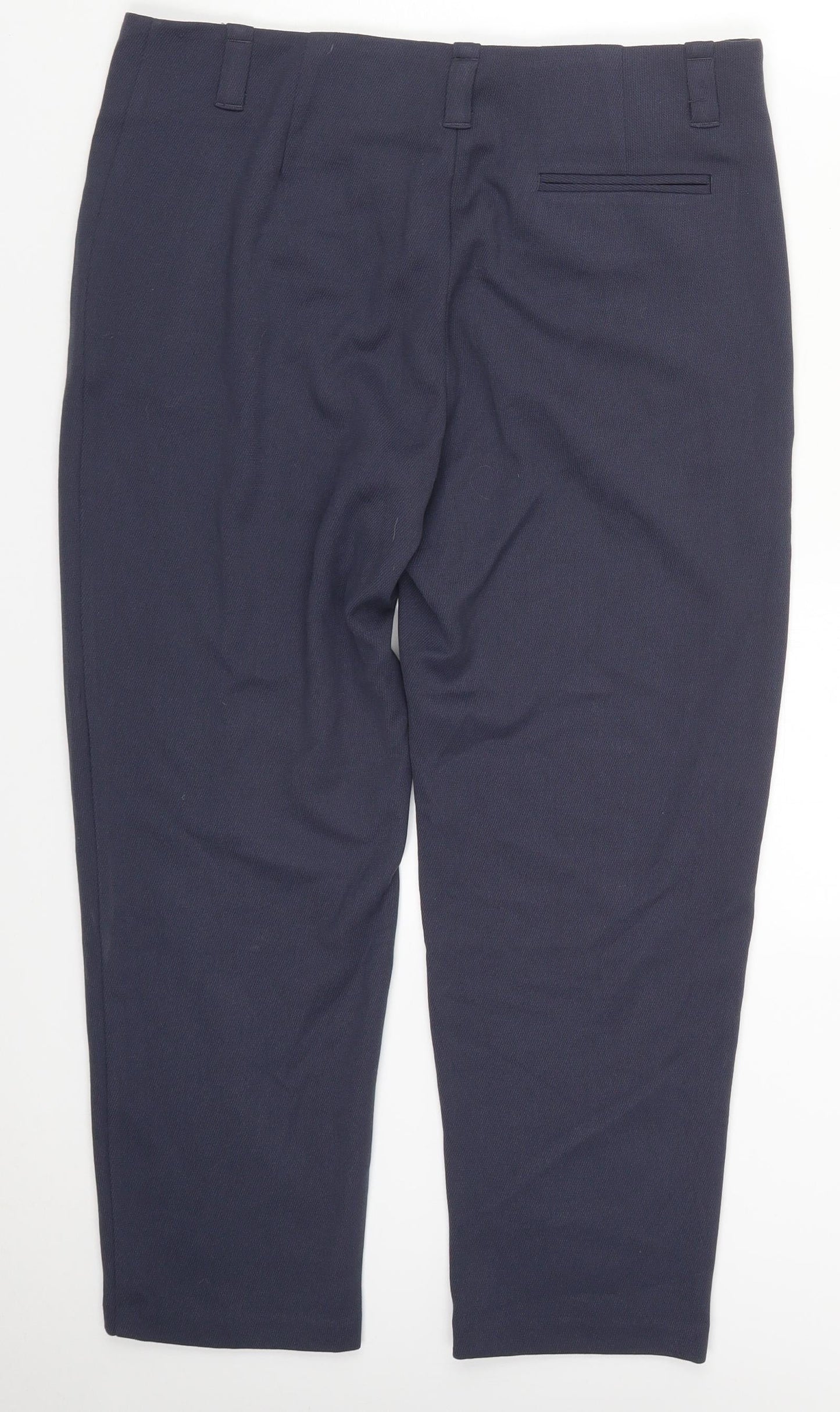 Preworn Womens Blue  Polyester Trousers  Size 10 L24 in Regular Hook & Eye