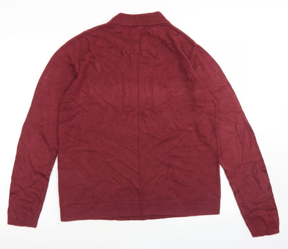 Originals Womens Red Mock Neck  Acrylic Pullover Jumper Size 12