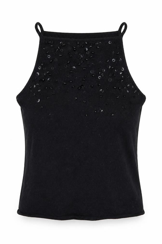 Fenn Wright Manson Womens Grey  Wool Cropped Tank Size S Square Neck