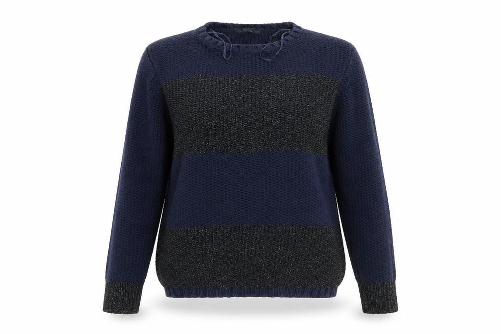 Marks & Spencer Woman Womens Blue Crew Neck  Cotton Pullover Jumper Size 8