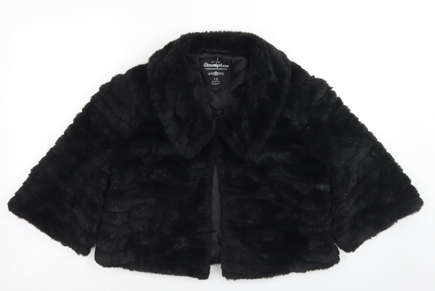 Atmosphere Womens Black   Jacket  Size S  Hook & Eye