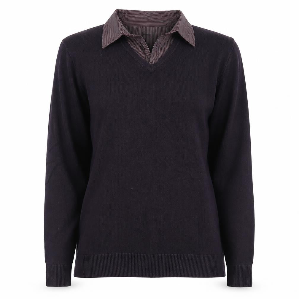 Jack Reid Womens Purple Collared  Cotton Pullover Jumper Size M