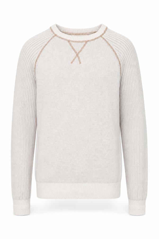River Island Mens Beige Round Neck  Cotton Pullover Jumper Size S