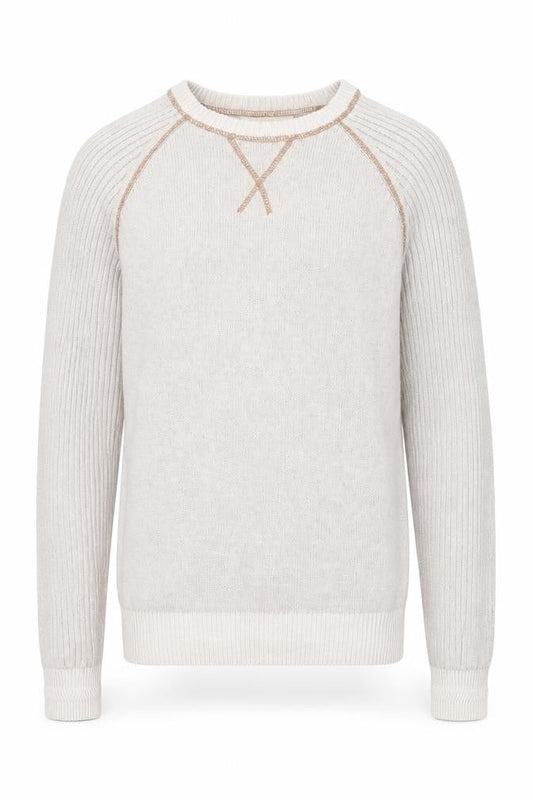 River Island Mens Beige Round Neck  Cotton Pullover Jumper Size S