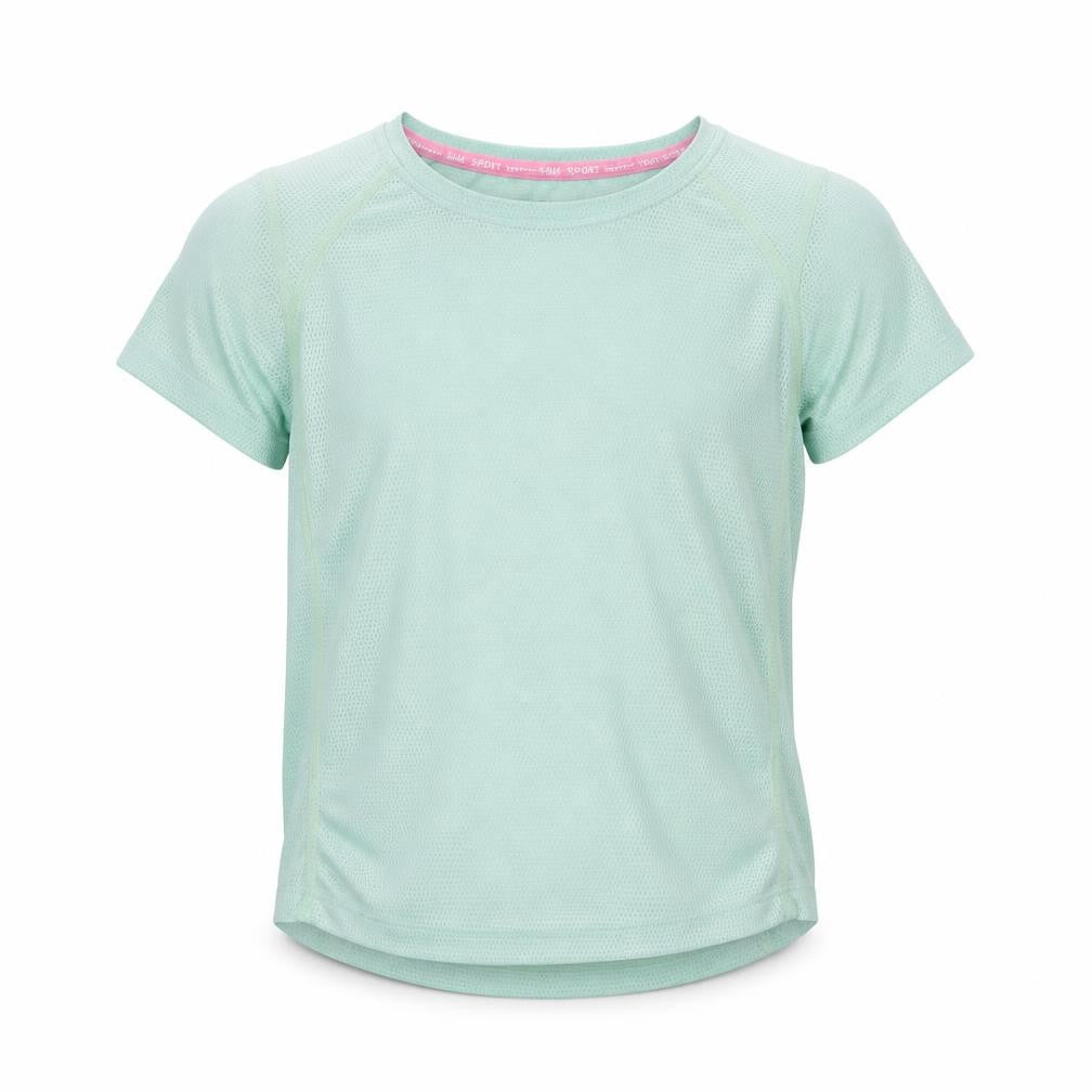 H&M Girls Green  Polyester Basic T-Shirt Size 6 Years Round Neck