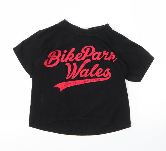 B&C Boys Black  Cotton Basic T-Shirt Size 5 Years Round Neck