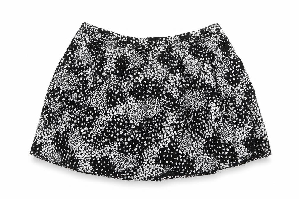 Marks & Spencer Girls Black Floral Viscose Mini Skirt Size 7 Years  Regular