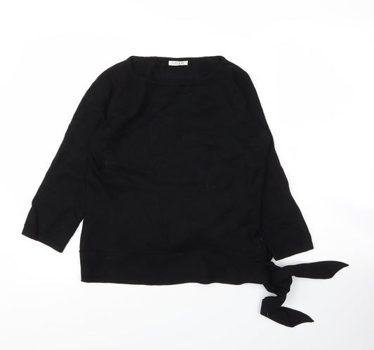Platinum Womens Black Round Neck  Viscose Pullover Jumper Size M