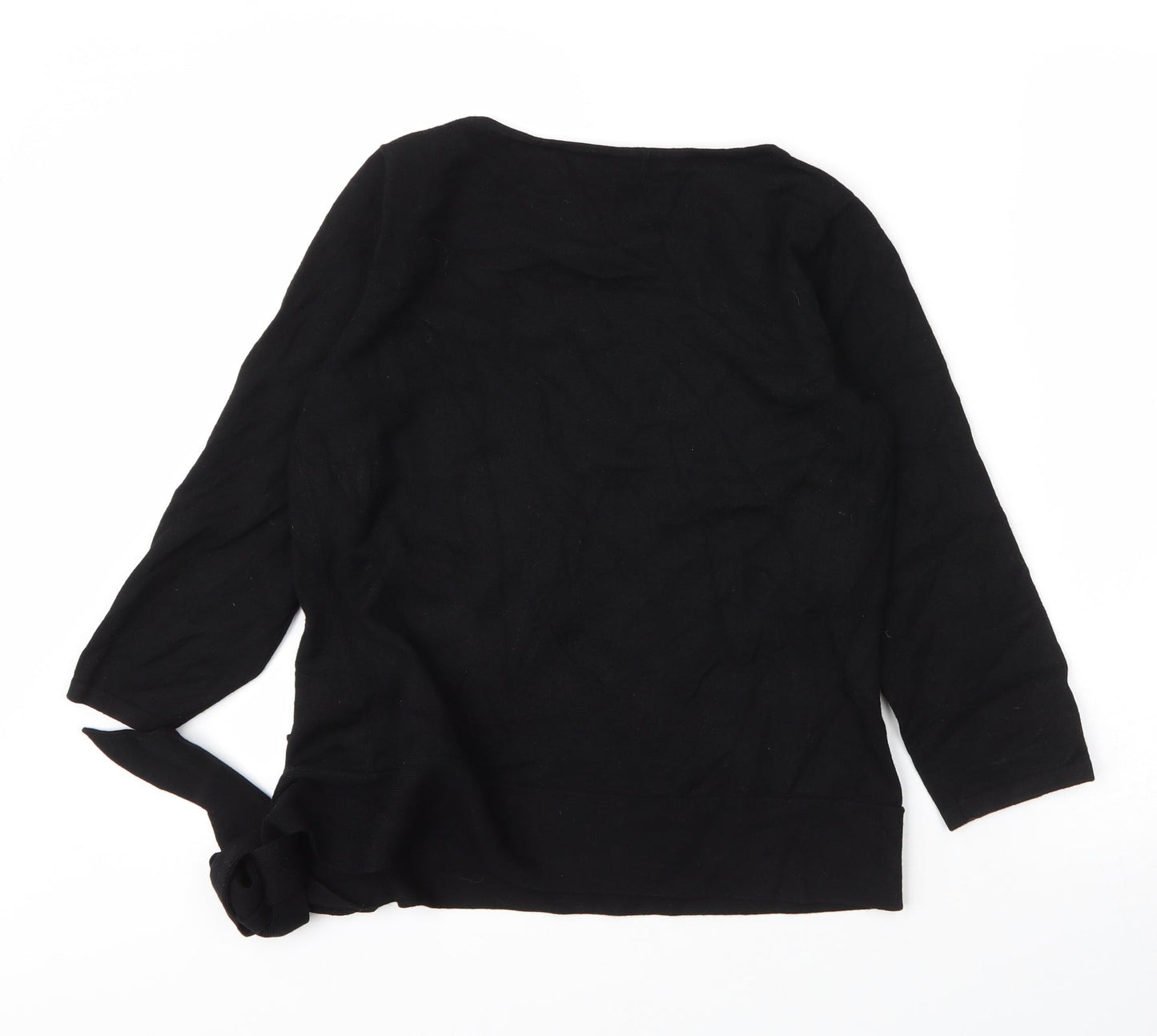 Platinum Womens Black Round Neck  Viscose Pullover Jumper Size M