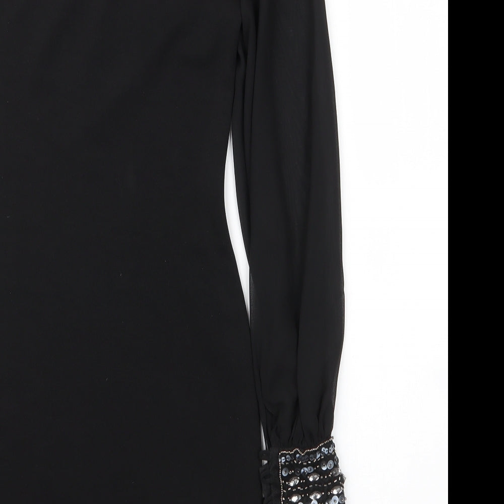 Jane Norman Womens Black  Cotton Sheath  Size 6  Off the Shoulder