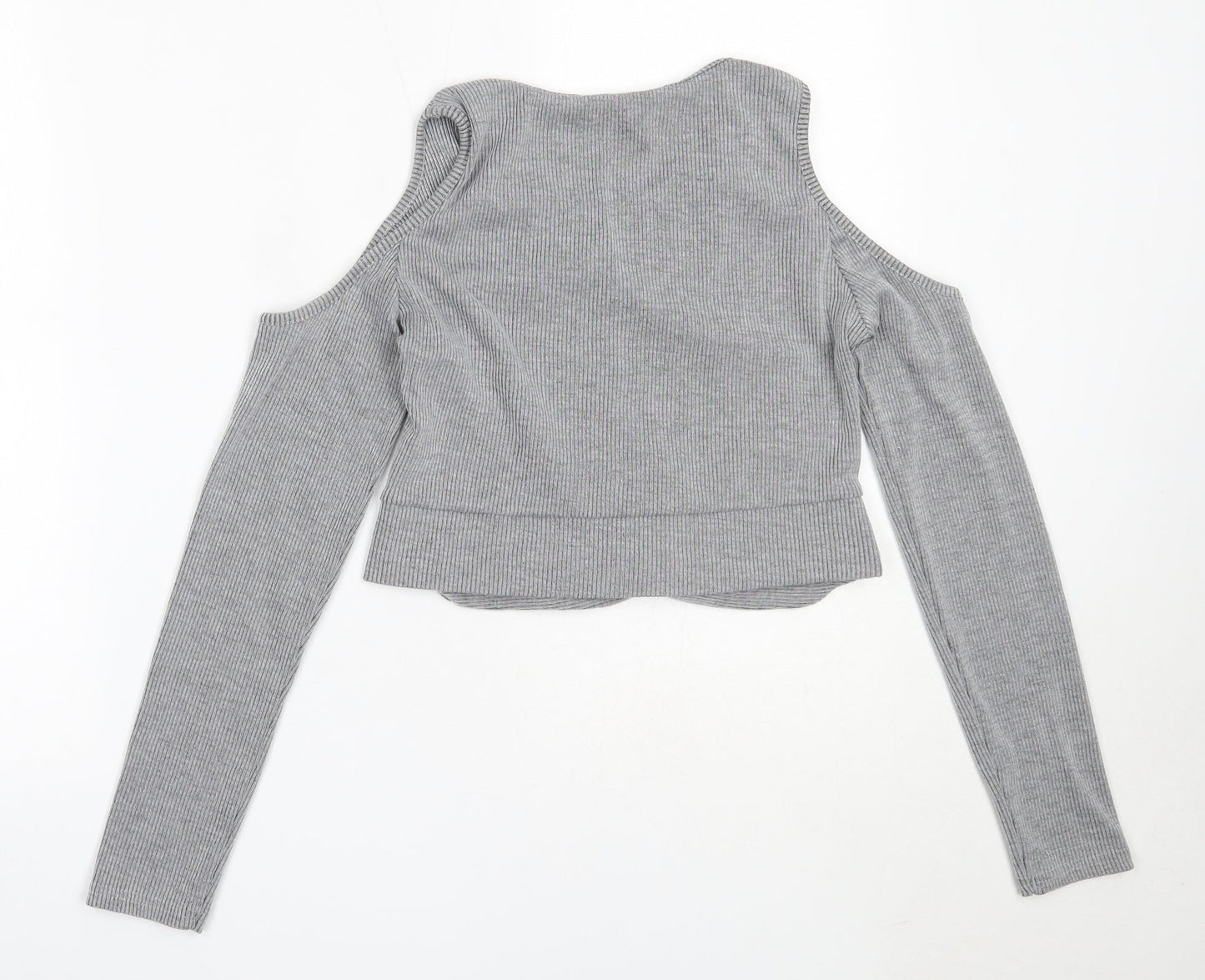 Miss Selfridge Womens Grey Round Neck  Polyester Pullover Jumper Size 14