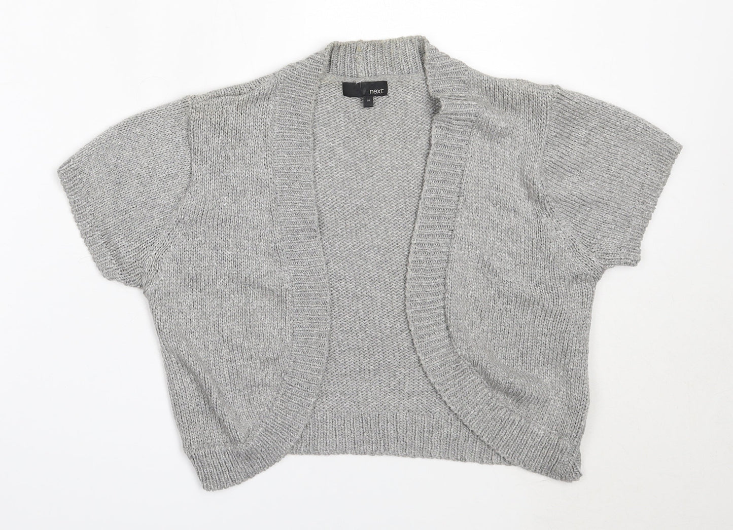 NEXT Womens Grey Round Neck  Viscose Cardigan Jumper Size 14