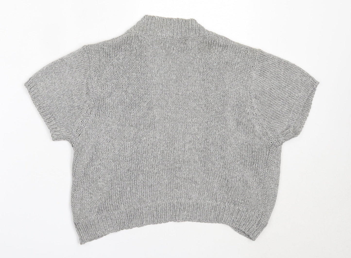 NEXT Womens Grey Round Neck  Viscose Cardigan Jumper Size 14