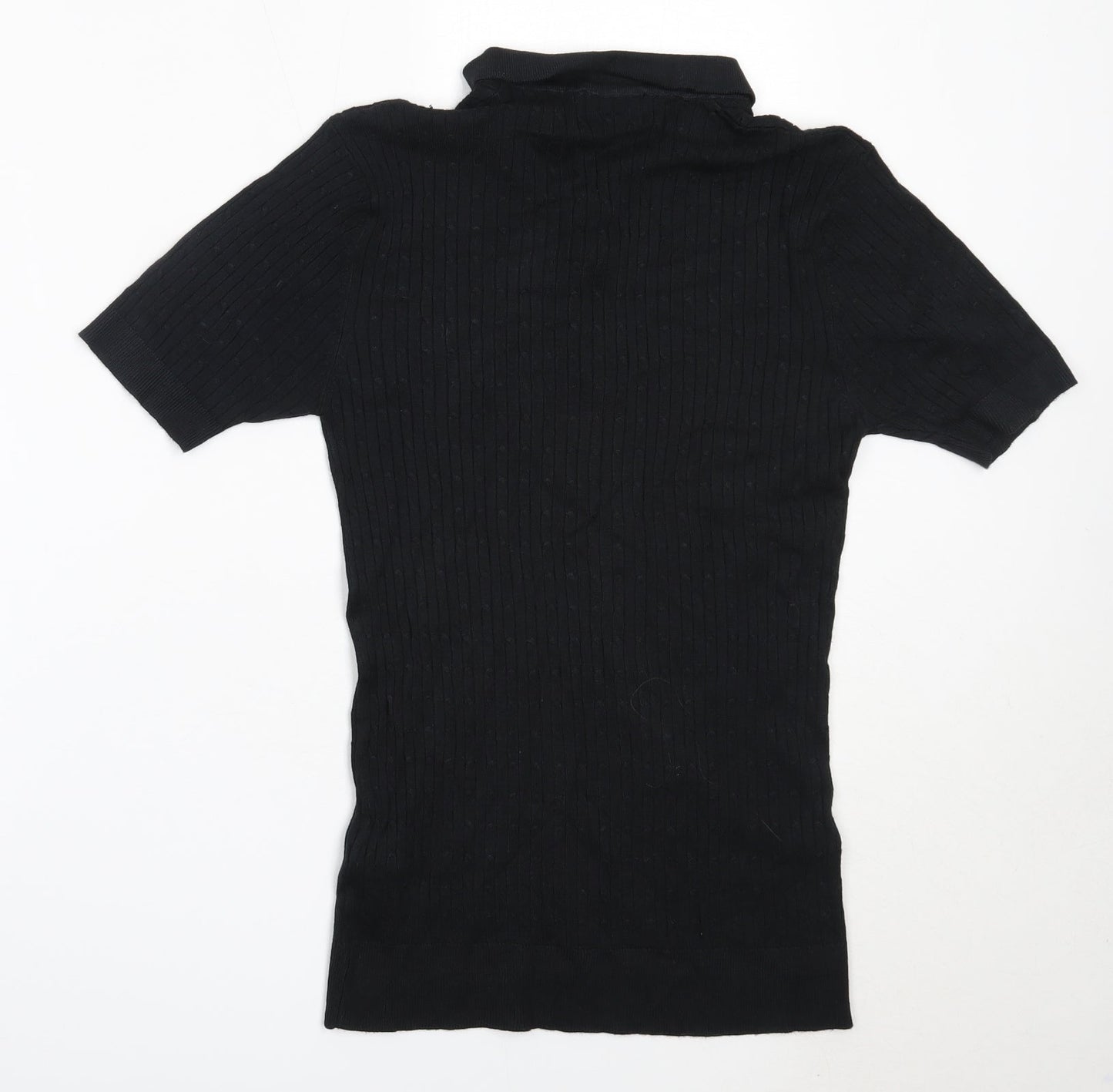 Boohoo Mens Black  Viscose  Polo Size S Collared