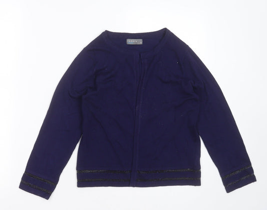 Papaya Womens Blue Round Neck Striped Viscose Cardigan Jumper Size 10