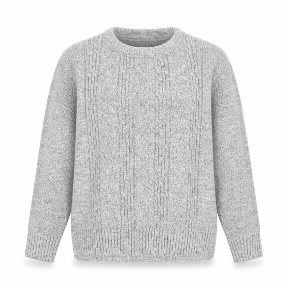 Choice Collection Womens Grey Round Neck Striped Acrylic Pullover Jumper Size S