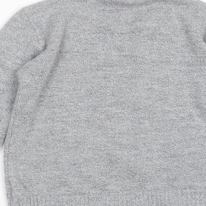 Choice Collection Womens Grey Round Neck Striped Acrylic Pullover Jumper Size S