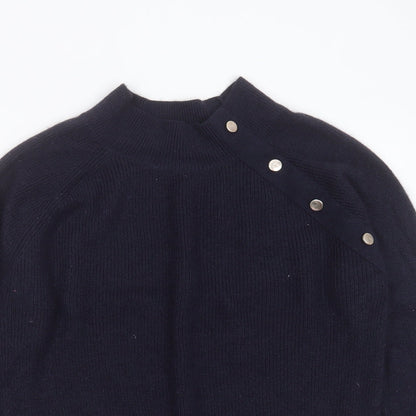 F&F Womens Blue Round Neck  Acrylic Pullover Jumper Size 6