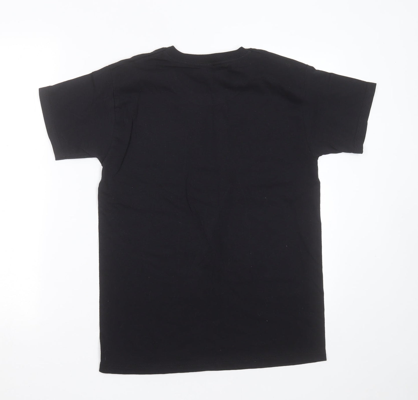 Fruit of the Loom Womens Black  Cotton Basic T-Shirt Size S Round Neck - momma bingo, reindeer