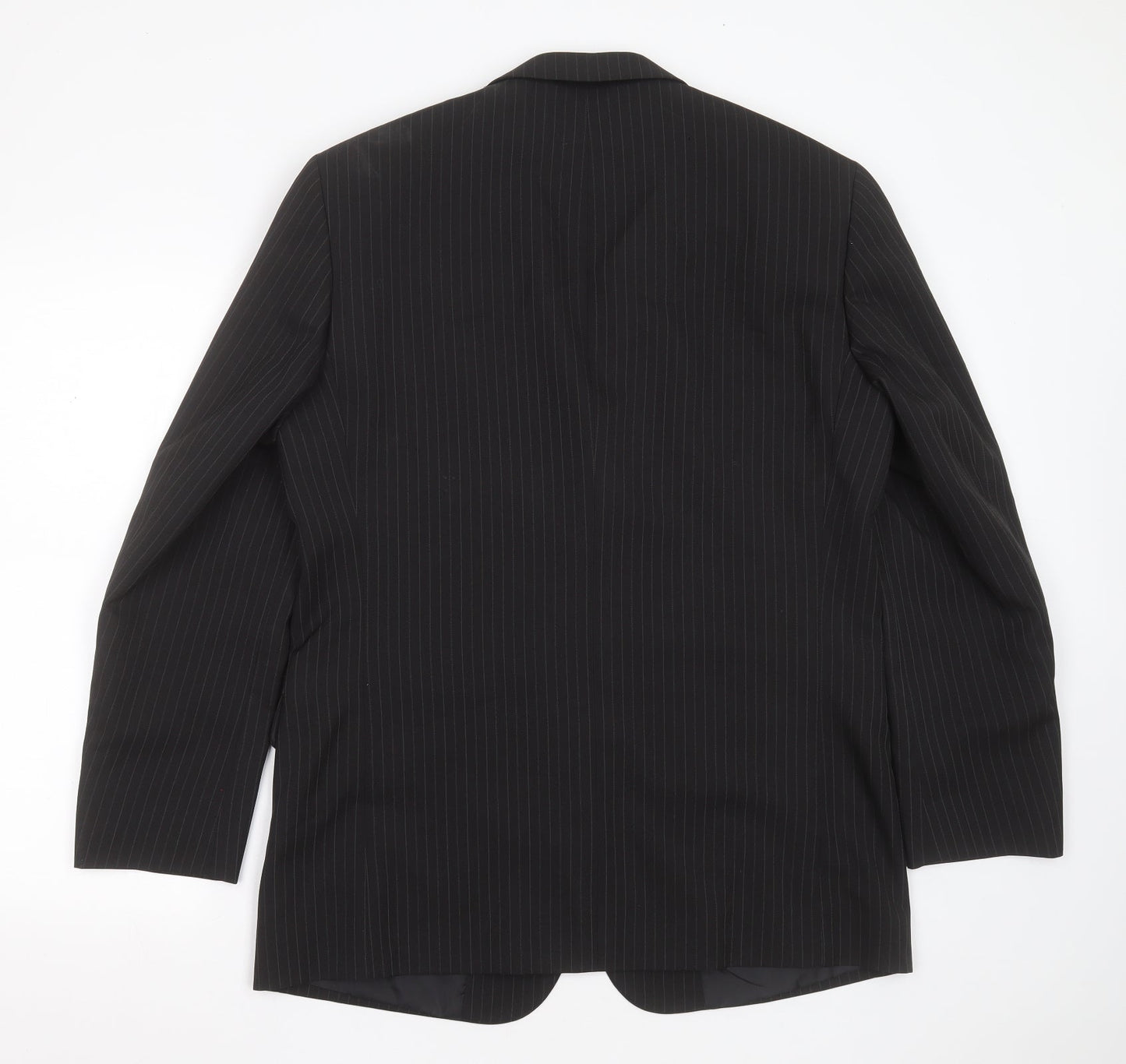Taylor & Wright Mens Black Striped Polyester Jacket Suit Jacket Size 42