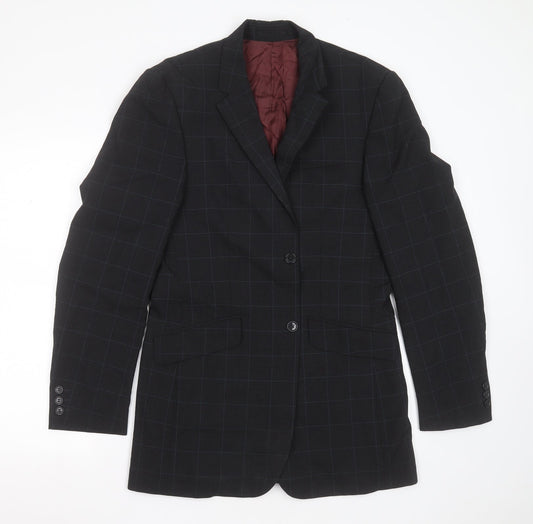 Burton Mens Grey Check Polyester Jacket Suit Jacket Size 38
