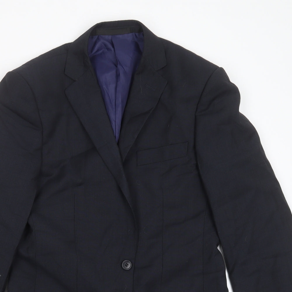 Marks and Spencer Mens Blue  Polyester Jacket Suit Jacket Size 36