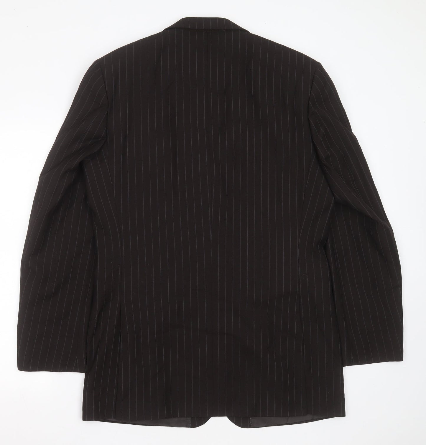 Burton Mens Brown Striped Polyester Jacket Suit Jacket Size 42