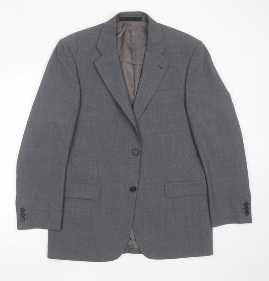 Marks and Spencer Mens Grey  Polyester Jacket Suit Jacket Size 40