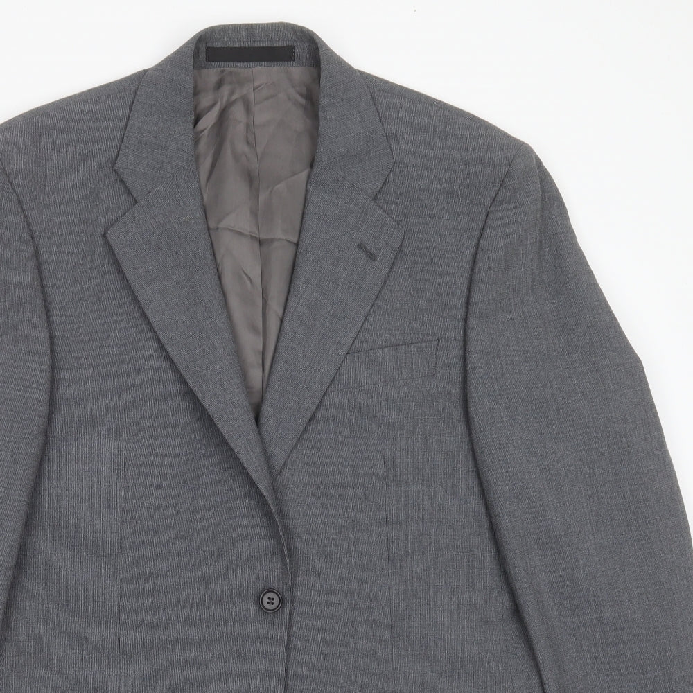 Marks and Spencer Mens Grey  Polyester Jacket Suit Jacket Size 40