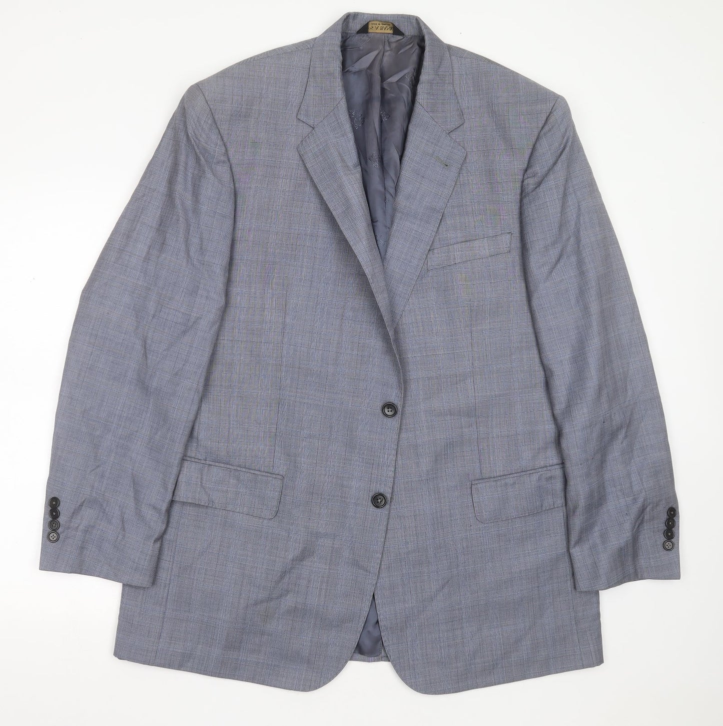 Jos. A. Bank Mens Blue Check Wool Jacket Suit Jacket Size 46